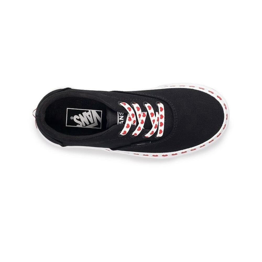 Vans Doheny Black White Red Heart Foxing Girls Lace Up Sneaker Shoes Size 5 - Picture 4 of 10